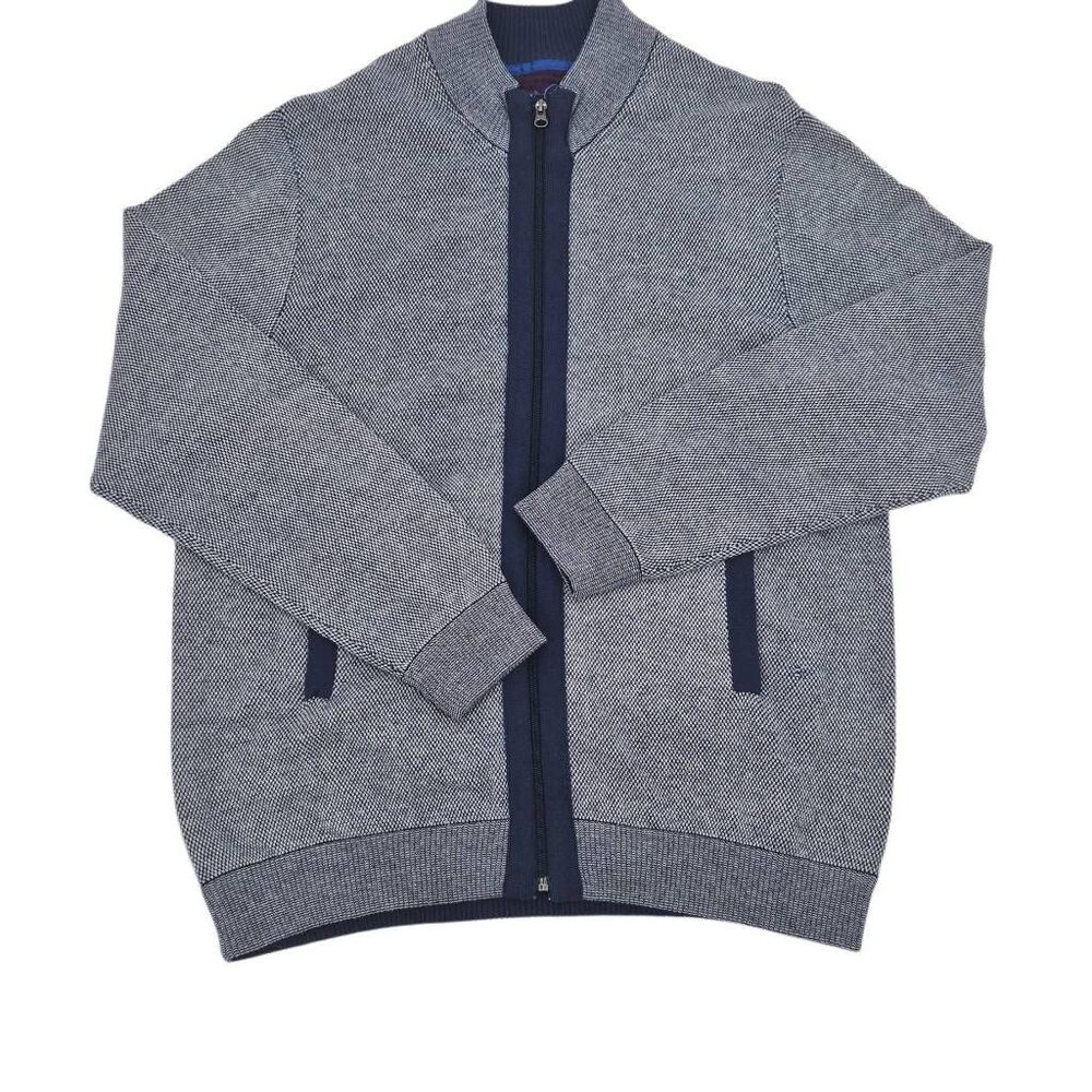 Robert Graham Men's Stefan Full-Zip Sweater Blue Size 2XL